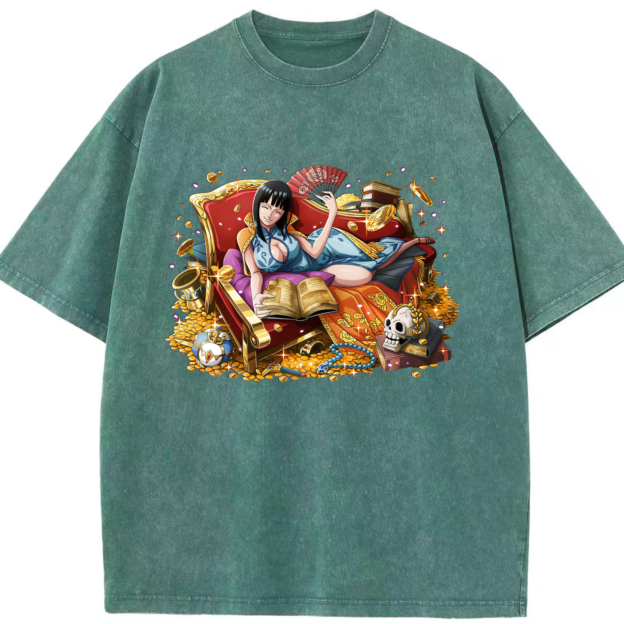 ワンピース ニコ・ロビン ONE PIECE Nico Robin 綿100% ヴィンテージ風 半袖Tシャツ（フロントプリント）